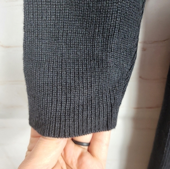 Free People Beach Mock Neck Long Sleeve Knit Midi Dress in Black Small - Picture 7 of 9